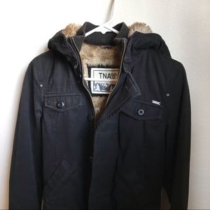 TNA Aritzia Black Faux Fur Jacket*